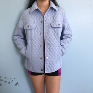 Tugartex Hot Kiss Quilted Long Sleeves Light Blue Jacket Women's Size S Petite